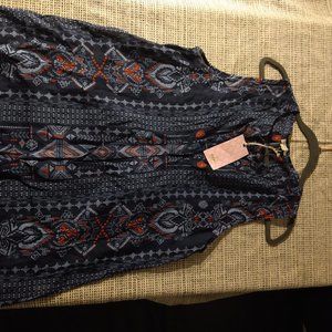 NWT TRUE GRIT BY DYLAN 100% COTTON TRIBAL  BLOUSE